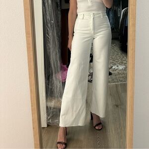 Mango Catherine Culotte High Rise Jeans
Size 2 
White